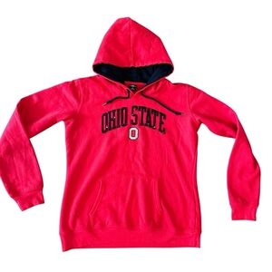 Women’s Ohio State Buckeyes Scarlet & Gray Hoodie Black Sequins Size XL